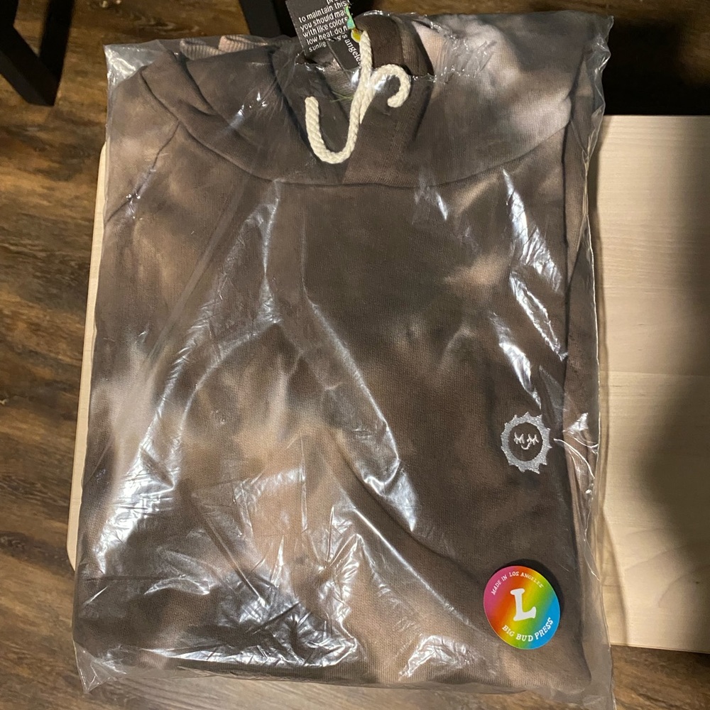 Big Bud Press tie dye hoodie, new, unworn, still in packaging
